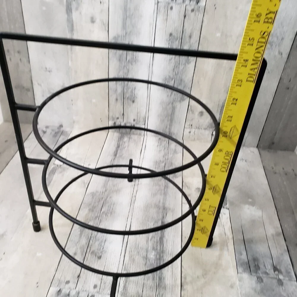 Black Metal 3 Tier Pie Plate Stand